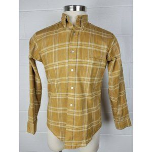 Vintage‎ 1960s Trent Traditionals 888 Gold Cotton Plaid Button Front Shirt M